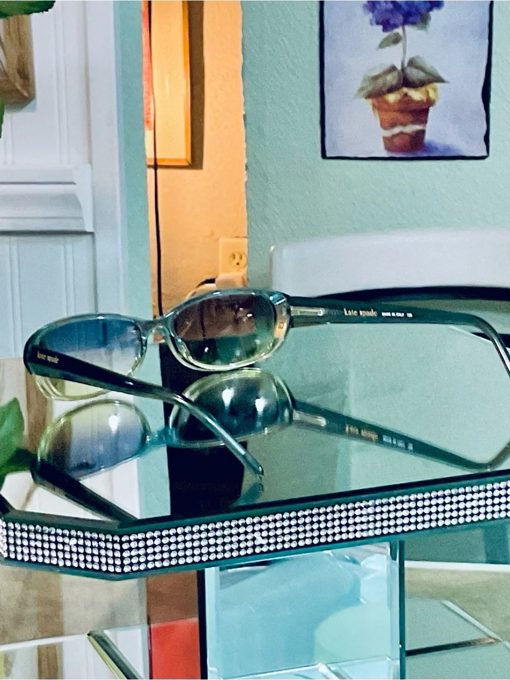 KATE SPADE OLIVE GREEN TRANSLUCENT SUNGLASSES